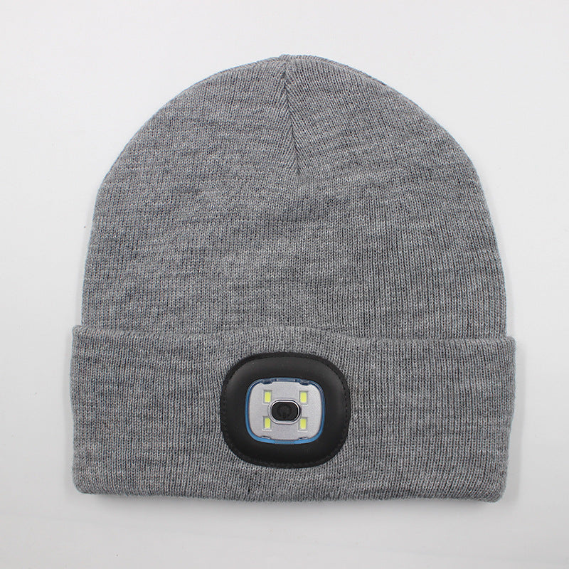 LED Beanie Hat – Rechargeable Knit Travel Hat with Light, Windproof & Warm