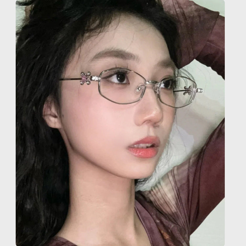 Women's Polygonal Anti-Blue Light Glasses – Irregular Metal Frame Myopia Eyewear