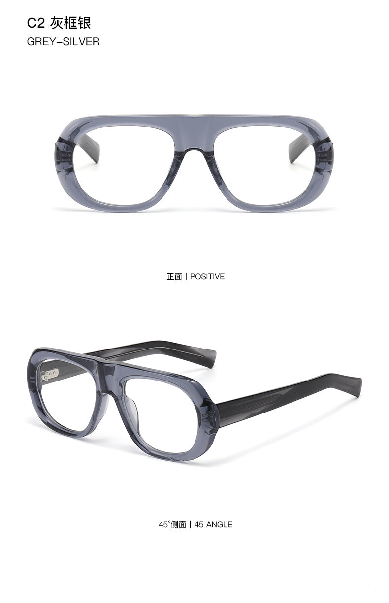 Acetate Oval Sunglasses – Minimal Mirror Finish, Lightweight European-Style Frame
