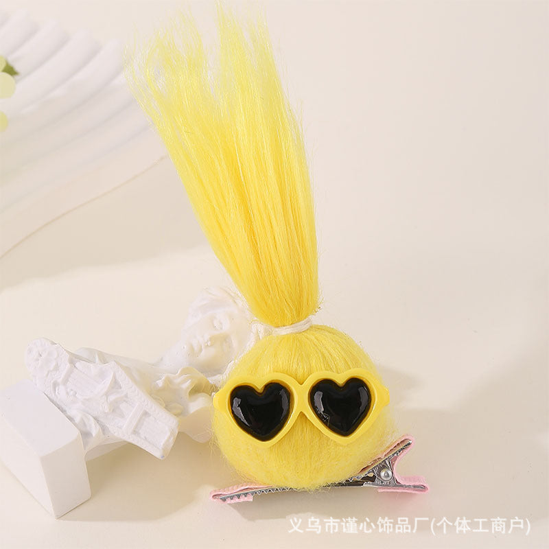 Plush Cute Doll Hair Clips – Handmade Dopamine Duckbill Clips for Girls (Pack of 8)