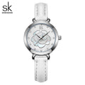 SK Women’s Fashion Quartz Watch – Waterproof Rose Leather Strap, Elegant Round Dial