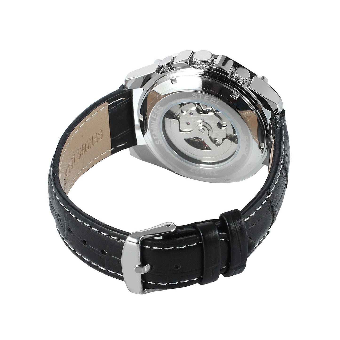 T-WINNER Automatic Mechanical Watch for Men – Leather Strap Classic Leisure Timepiece