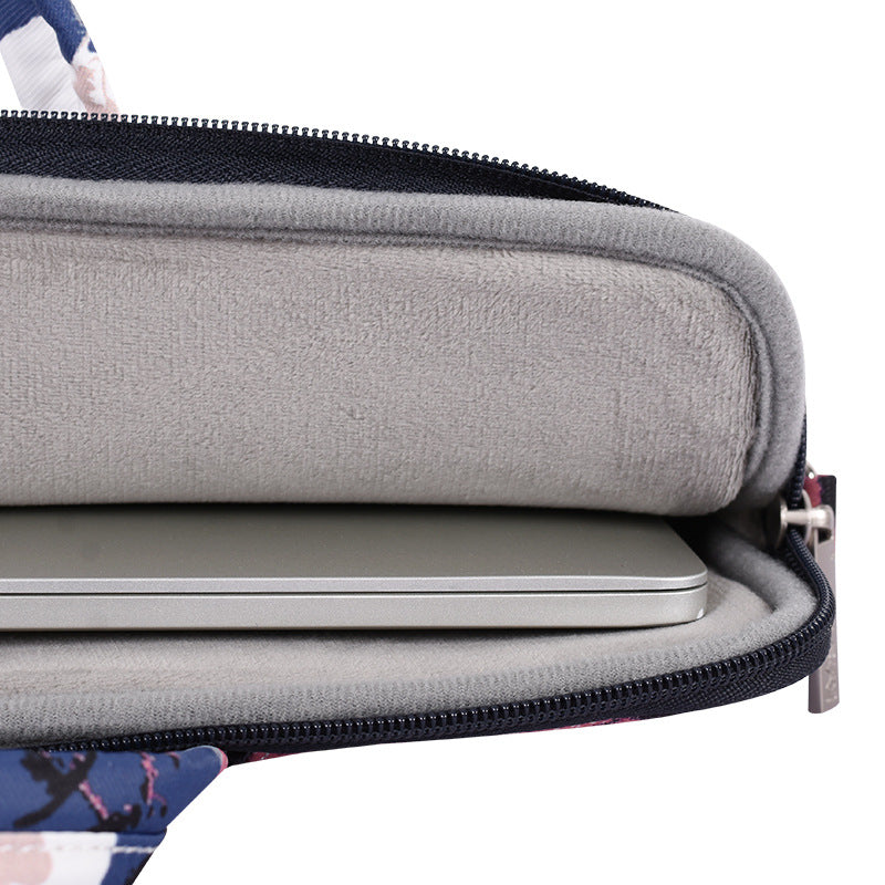 Floral Waterproof Laptop Bag with Trolley Strap – Fits 13" to 15" Devices