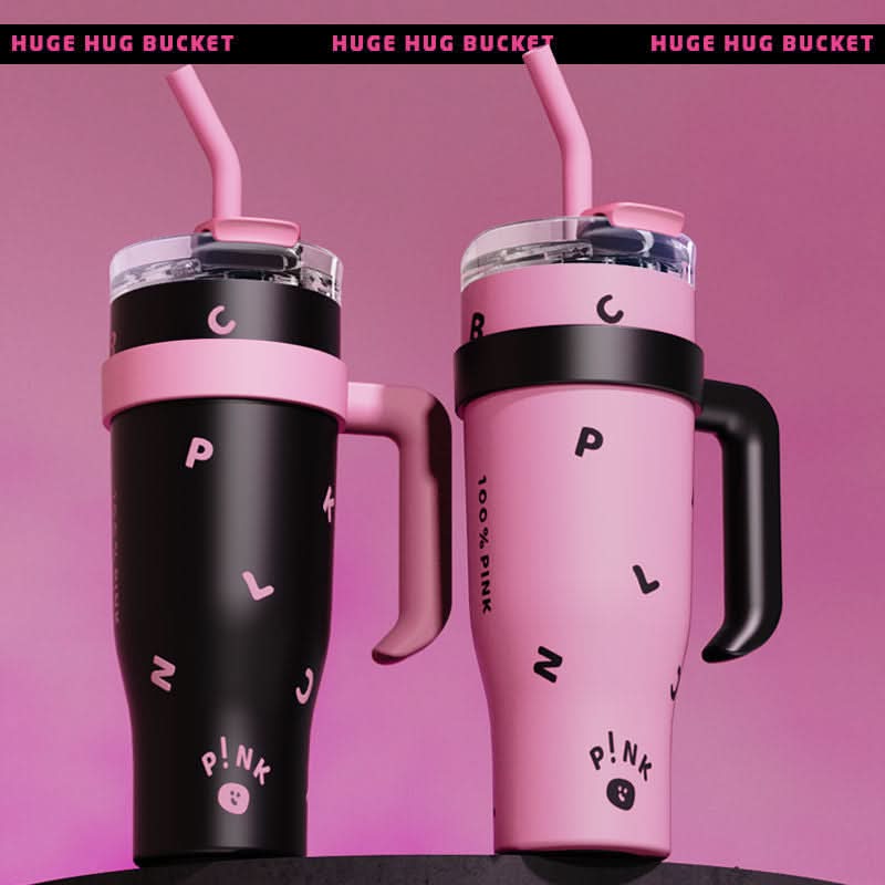 40oz Insulated Tumbler with Handle & Straw