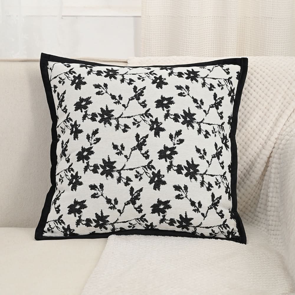 Black Light Luxury Vintage Embroidered Pillowcase