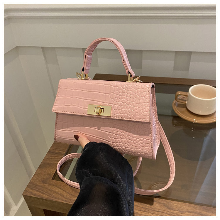 Retro PU Shoulder Handbag for Women – Small Square Lacquer Messenger Bag with Soft Finish