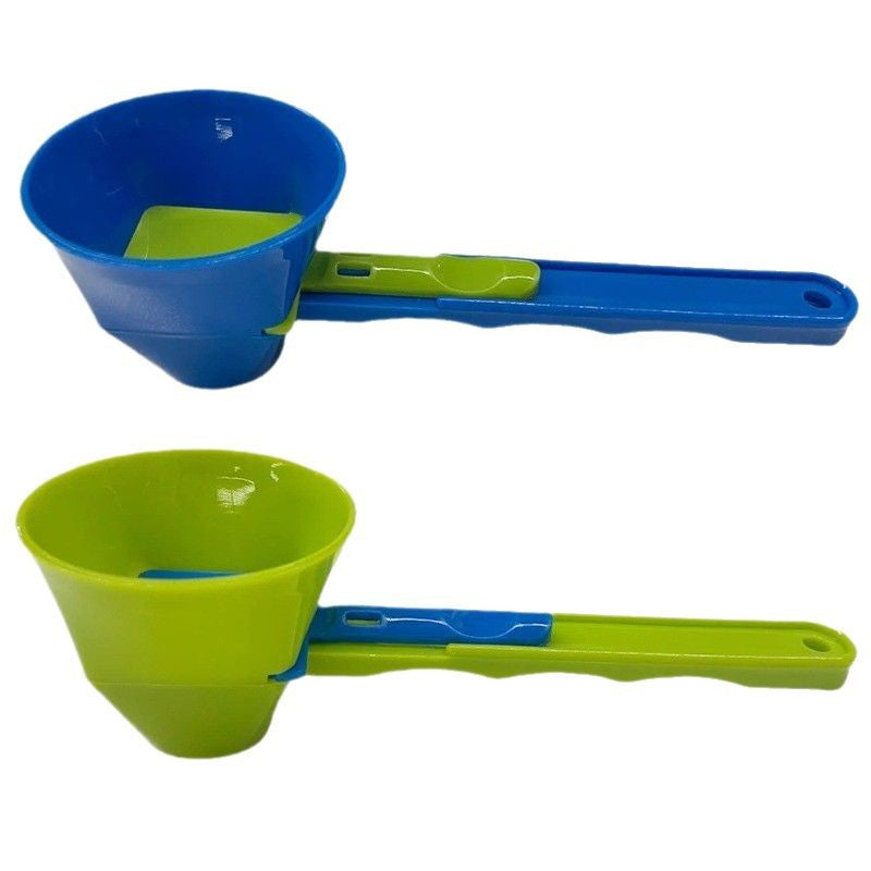 Mess-Free Sliding Measuring Spoon Funnel – Leak-Proof Protein Powder & Coffee Scoop