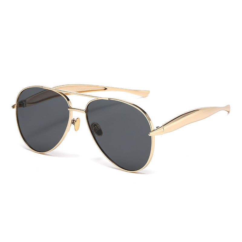 Aviator Metal Double-Bridge Sunglasses | Trendy Unisex Fashion Eyewear for Street Style
