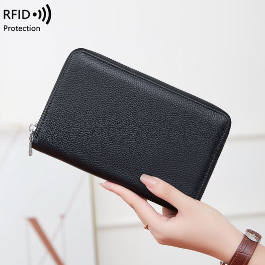 Women's RFID Blocking Long Leather Wallet – Passport Holder