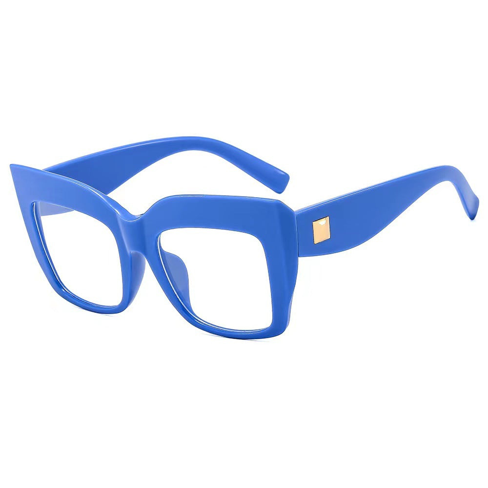 Women's Colorful Cat-Eye Square Glasses – Oversized Anti-Blue Light Frames