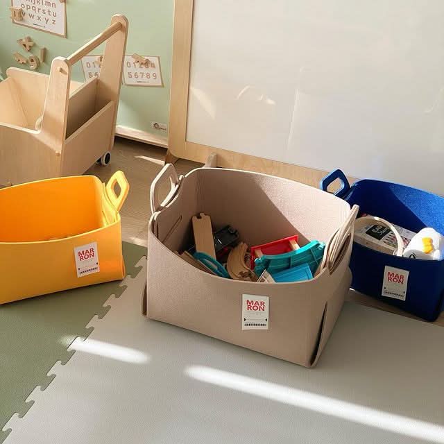 Foldable Felt Storage Basket – Kids’ Toy Organizer