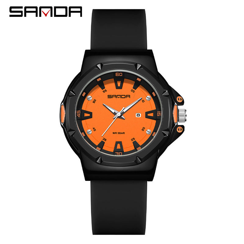 Sanda Sports Quartz Watch with Calendar – Waterproof Student Exam Watch