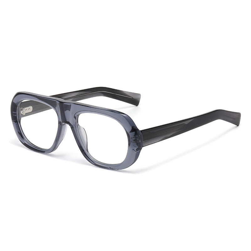 Acetate Oval Sunglasses – Minimal Mirror Finish, Lightweight European-Style Frame