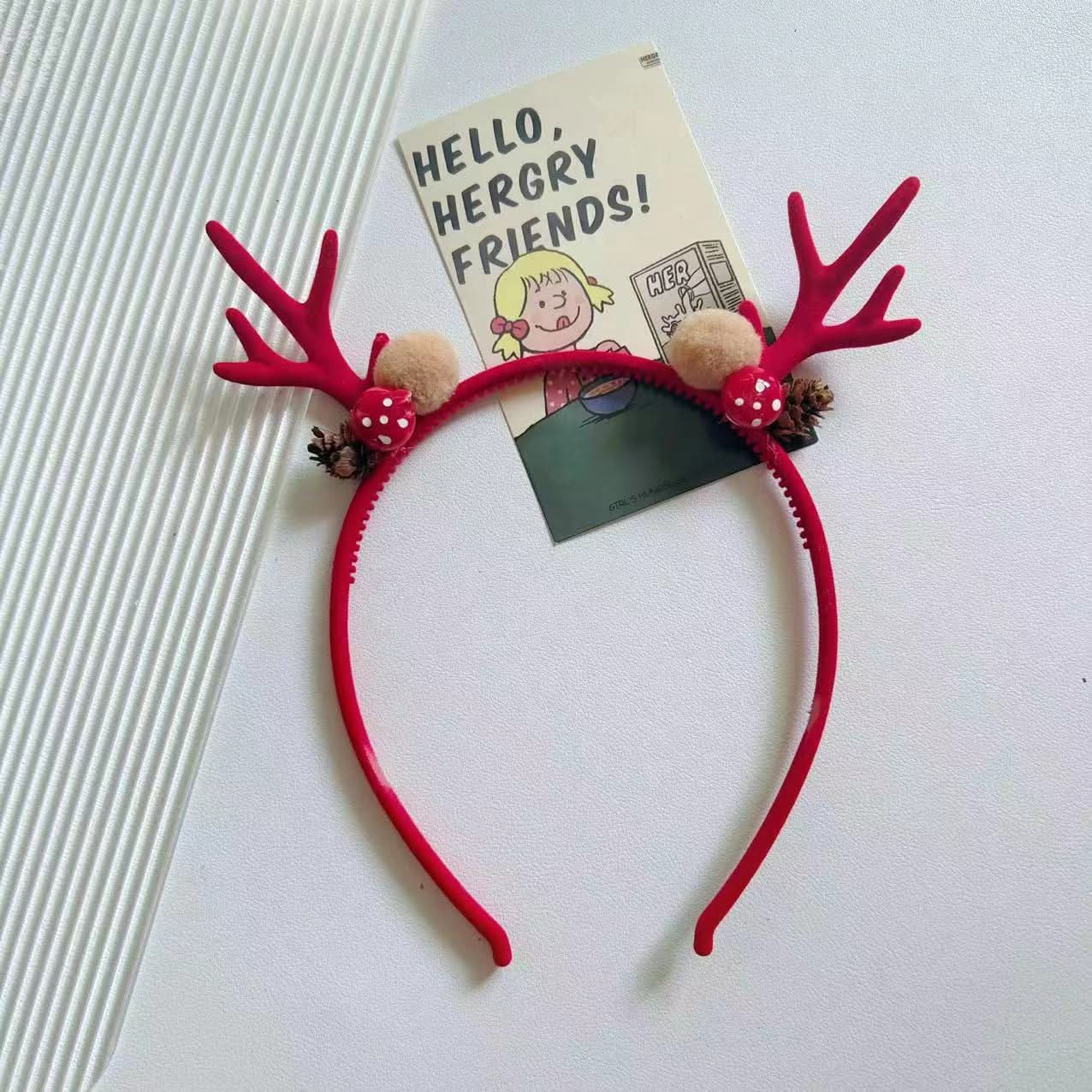 Christmas Red Antler Headband for Kids & Adults