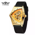 T-Winner Men's Triangle Watch – Hollow Automatic Silicone Strap