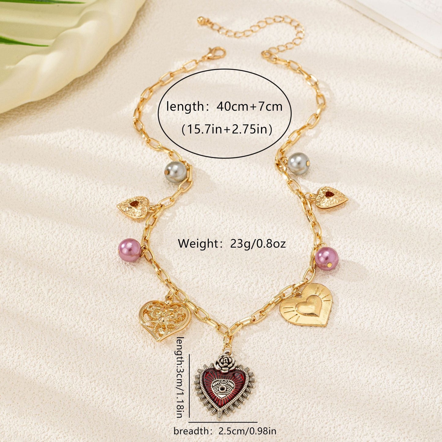 Red Heart Ball Pendant Necklace – Elegant Fashion Jewelry for Women
