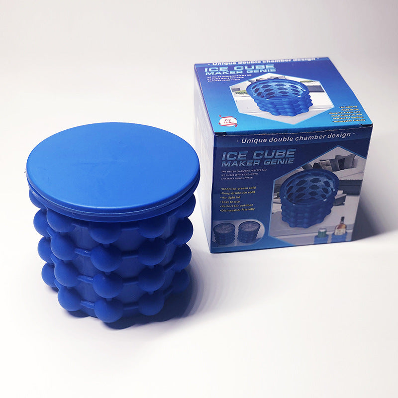 Silicone Ice Cube Maker & Bucket – Large Round Ice Mold for Drinks, Wine & Cocktails