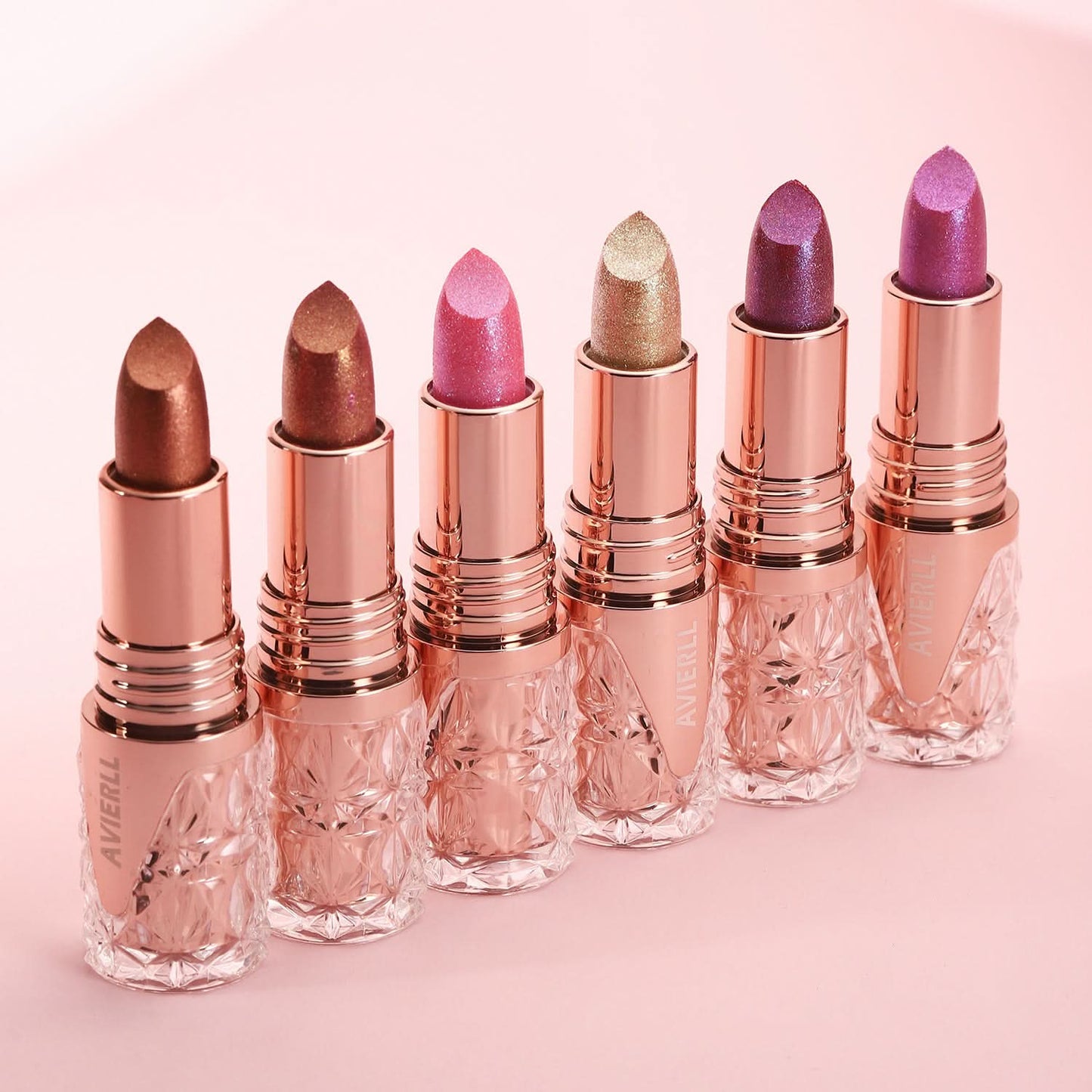 AVIERLL Glitter Lipstick – Long-Lasting, Waterproof, High-Shine Pearlescent Lip Color