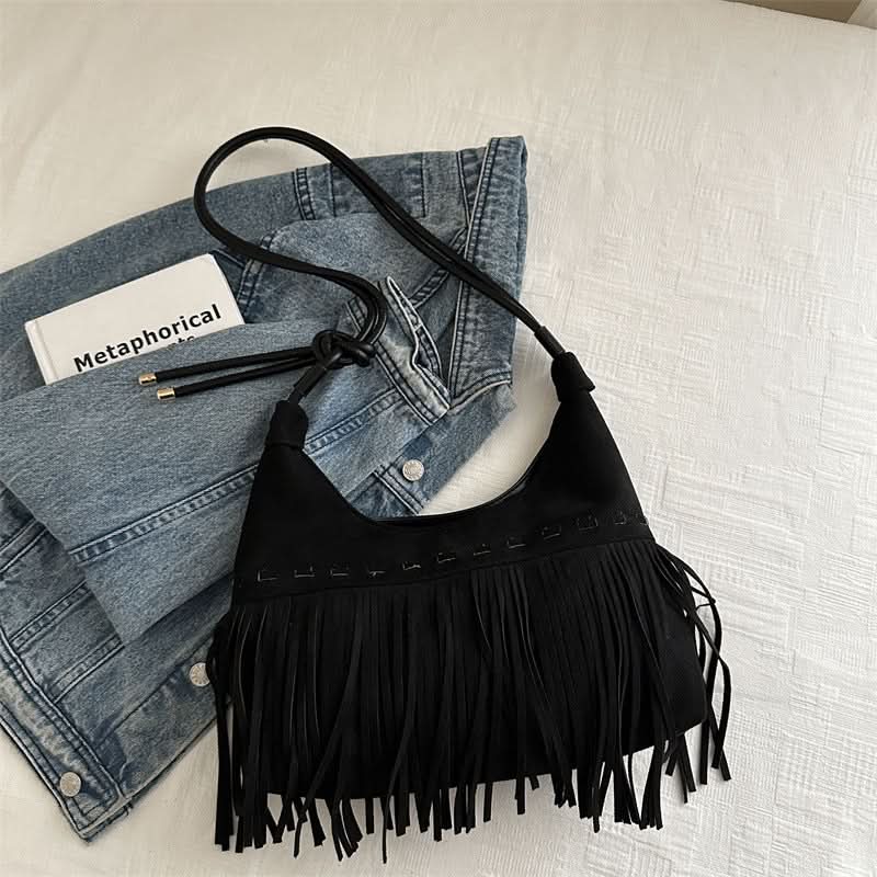 Women's Boho Tassel Shoulder Bag – Retro Chic Tote Bag