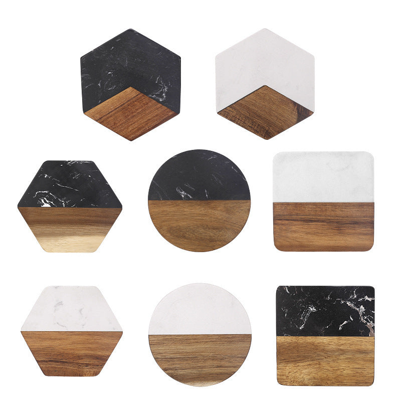 Luxury Wooden Drink Coaster Set – Non-Slip, Heat-Resistant Tableware for Modern Homes