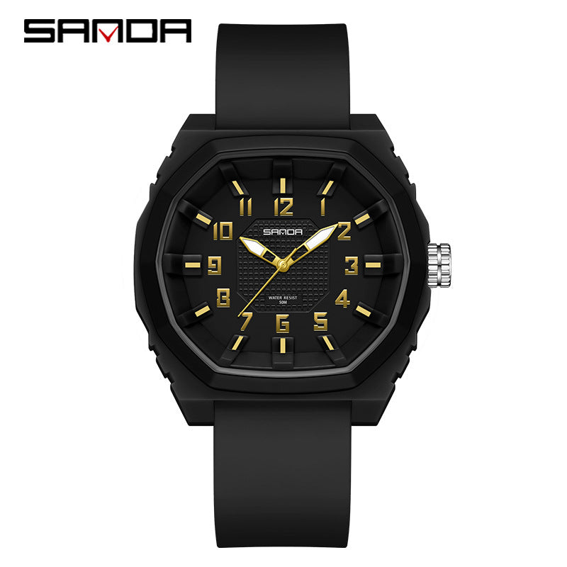 Sanda Waterproof Digital Sports Watch – Durable Dual Display Quartz Watch for Students
