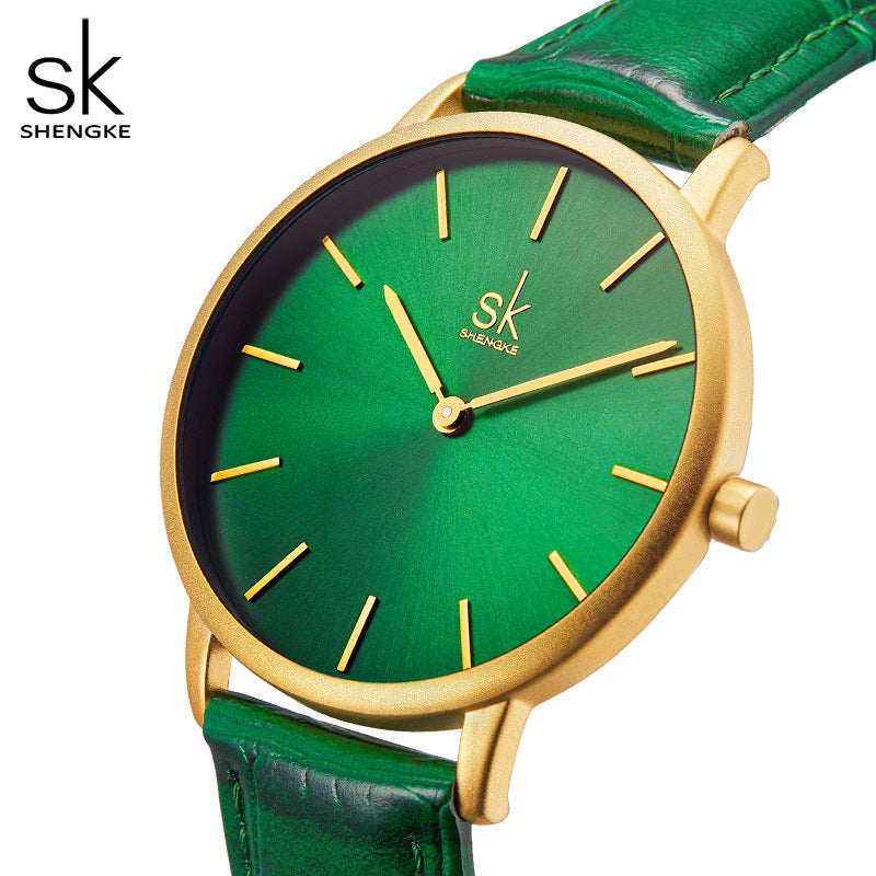SK Women’s Quartz Watch – Retro Round Dial, Stainless Steel Strap, 30M Waterproof
