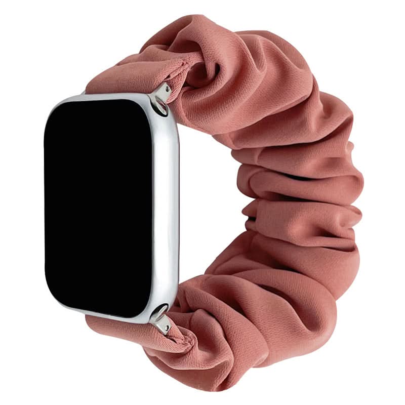Scrunchie Apple Watch Band – Soft Silk Fabric Elastic Strap for 38mm-45mm (Only Strap)