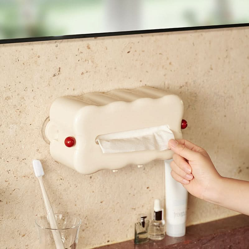 Wall-Mounted Suction Cup Tissue Box – Punch-Free Paper Towel Holder