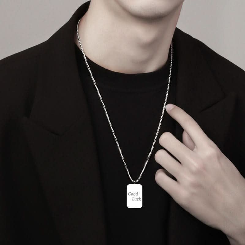 Men's Hip-hop Style Pendant Necklace – Square Tag