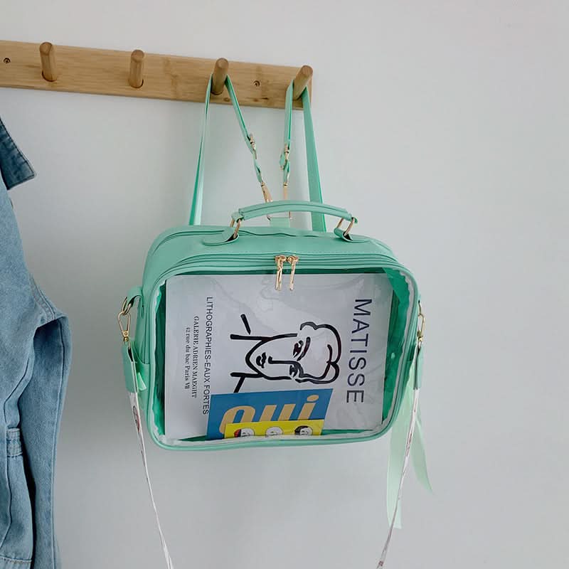 Transparent Jelly Backpack for Students - Multi-Purpose Shoulder Bag