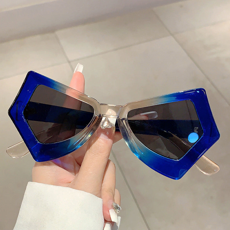 Anti-Blue Light Butterfly Glasses for Women – Oversized Hexagon Flat Frame Eyewear