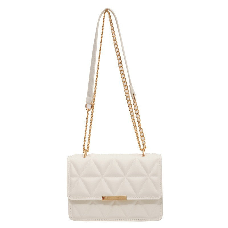 Quilted Chain Shoulder Bag for Women – Trendy Small Square Crossbody