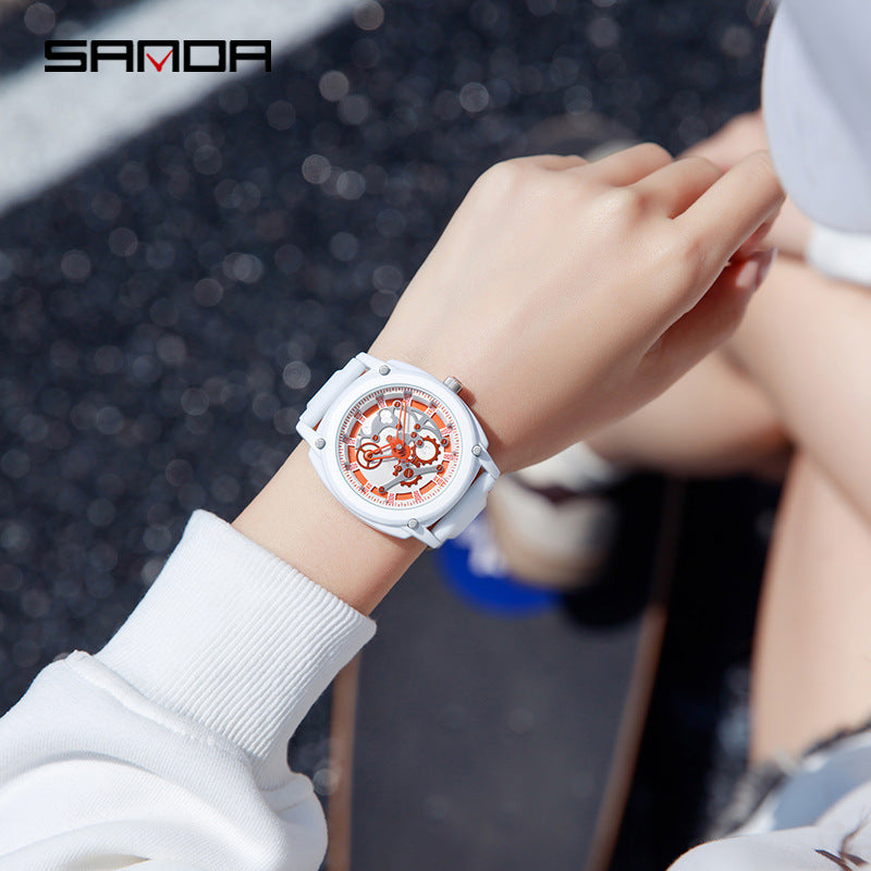 Sanda Unisex Quartz Sports Watch – Silicone Strap, Waterproof Casual Outdoor Watch