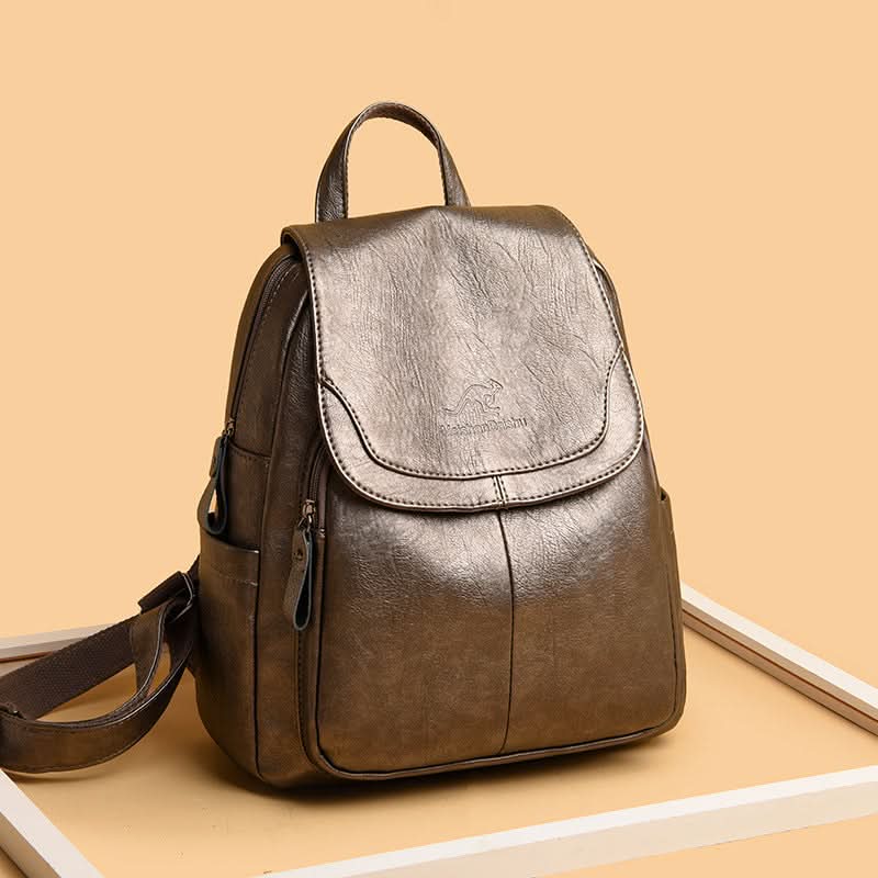 Women's Soft Leather Backpack – With Hidden Zipper Pockets