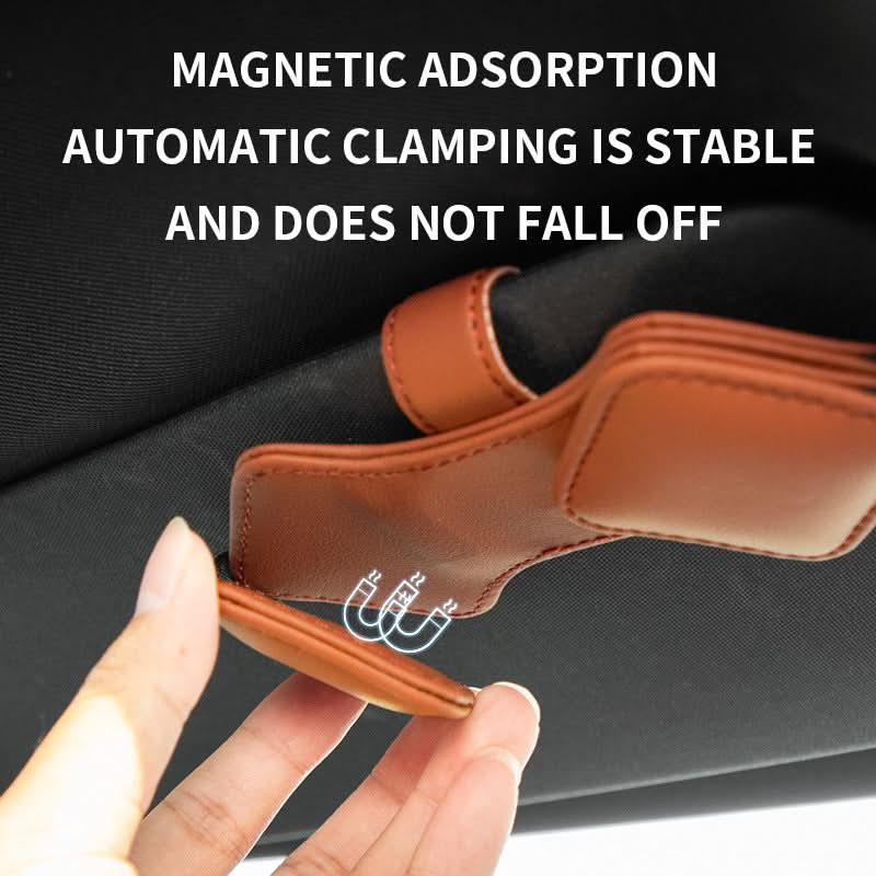 Dual-Purpose Car Sunshade Glasses & Ticket Holder