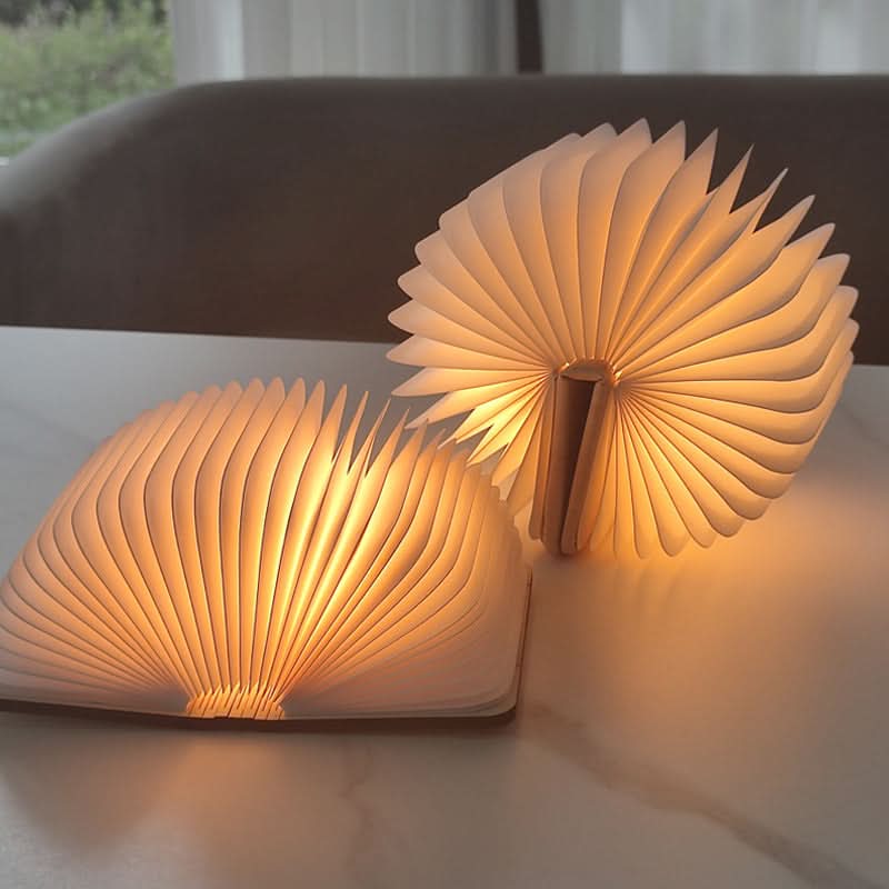 Wooden LED Folding Book Lamp – Night Light