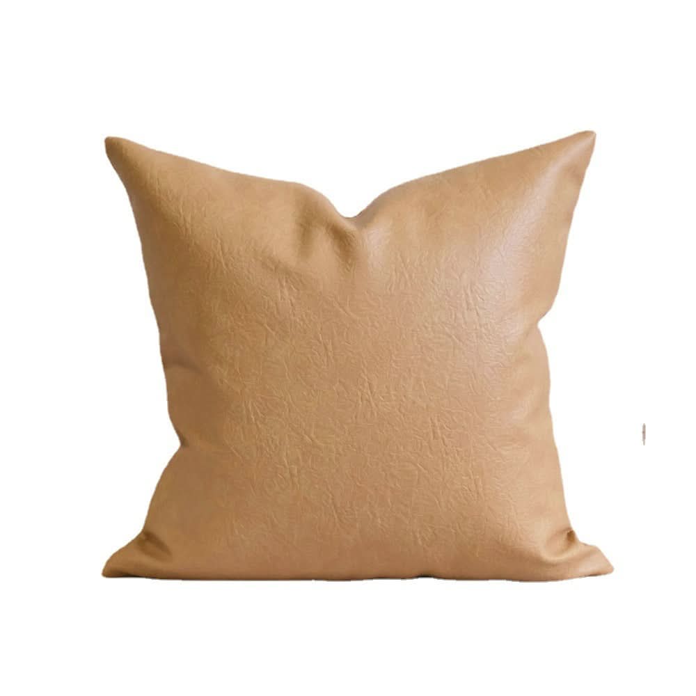 Modern Pleated Imitation Leather Pillowcase - Simple & Elegant