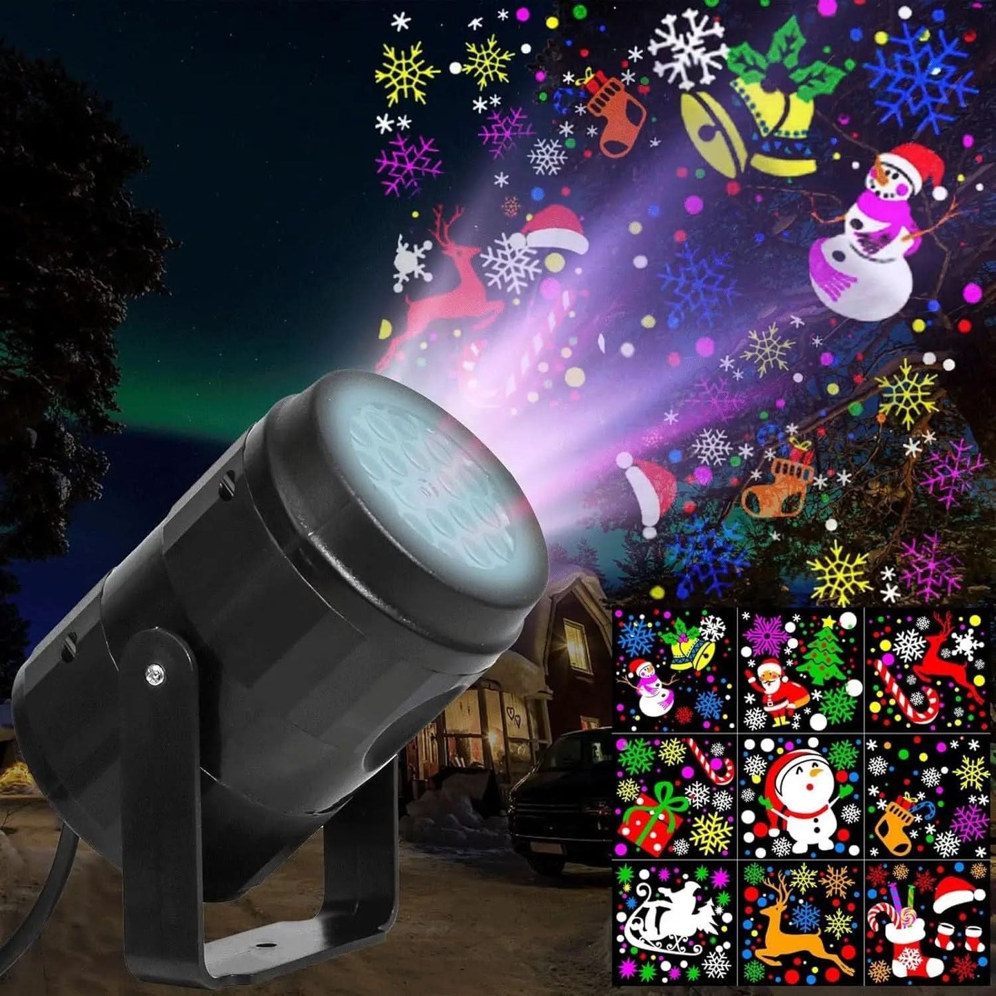 Christmas Snowflake Projector Light, 16 Patterns
