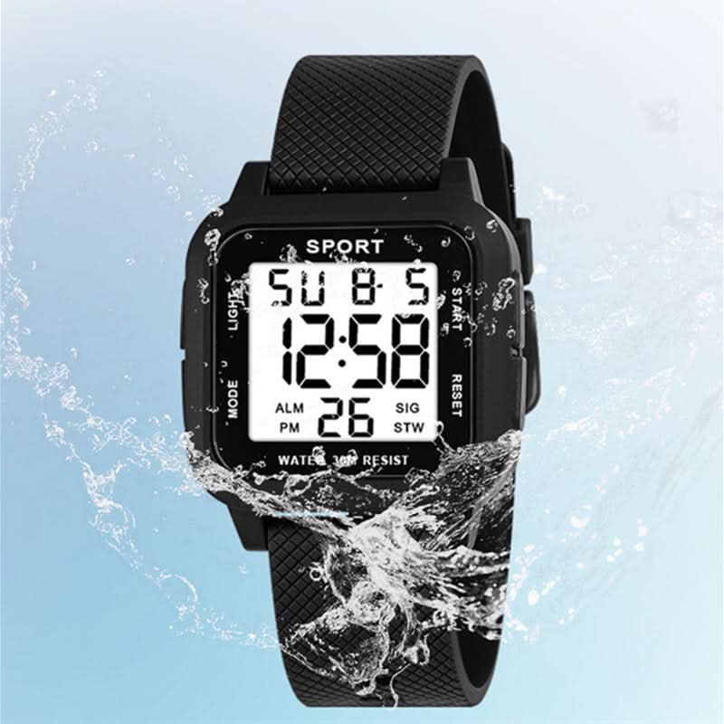 Men’s Casual Square Digital Sports Watch – Multi-Function, Alarm, Stopwatch