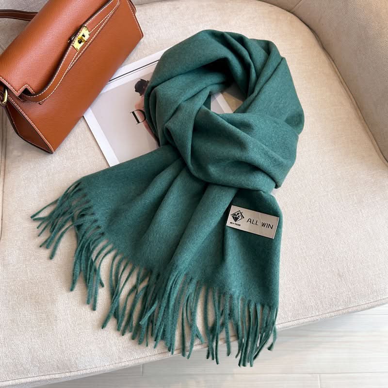 Solid Color Wool Blend Scarf for Women