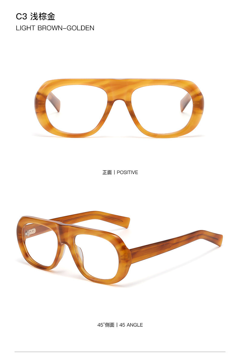 Acetate Oval Sunglasses – Minimal Mirror Finish, Lightweight European-Style Frame