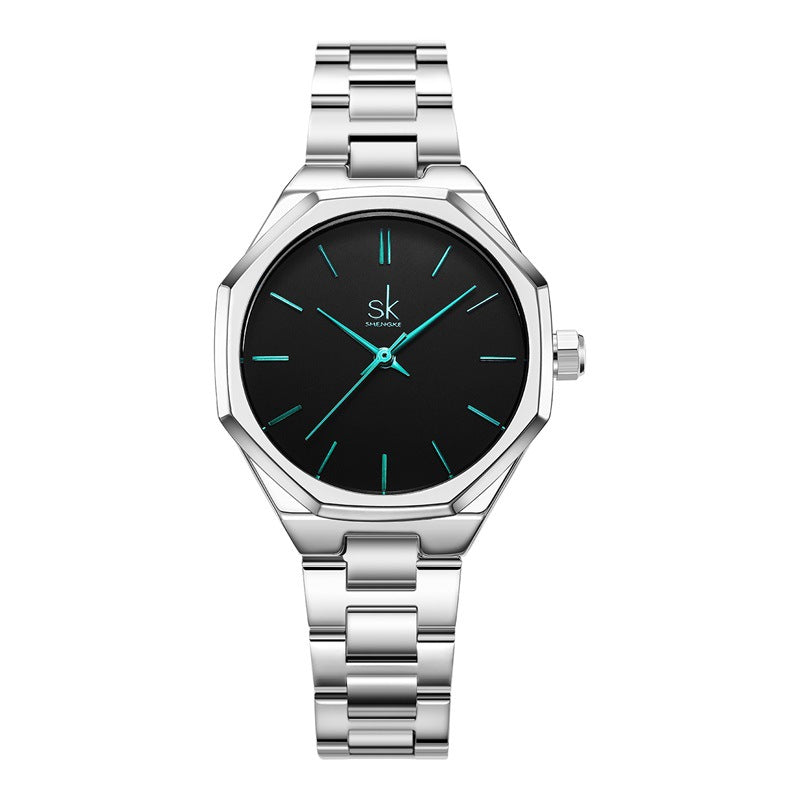 SK Women’s Quartz Watch – Ultra-Thin Stainless Steel Strap, Waterproof Business Wristwatch
