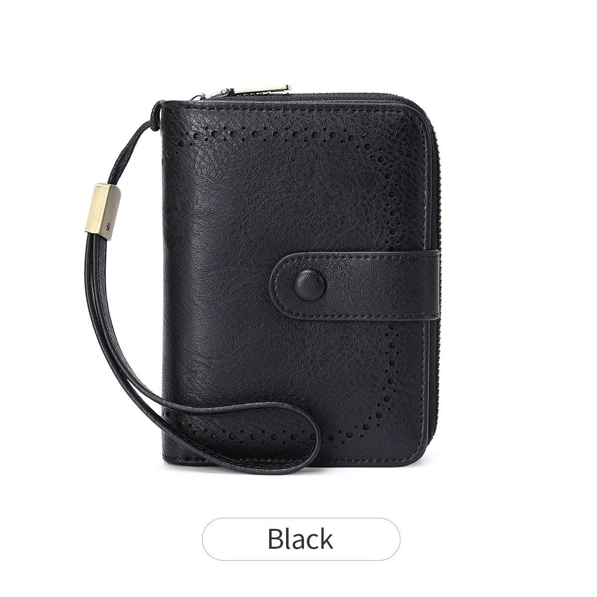 Women's Retro Style RFID Blocking Short Wallet – Card Holder