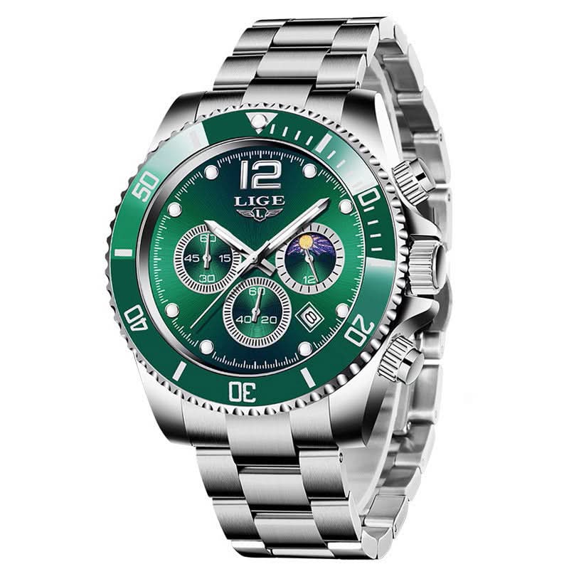 Men’s Quartz Sports Chronograph Watch with 24-Hour Dial & Calendar