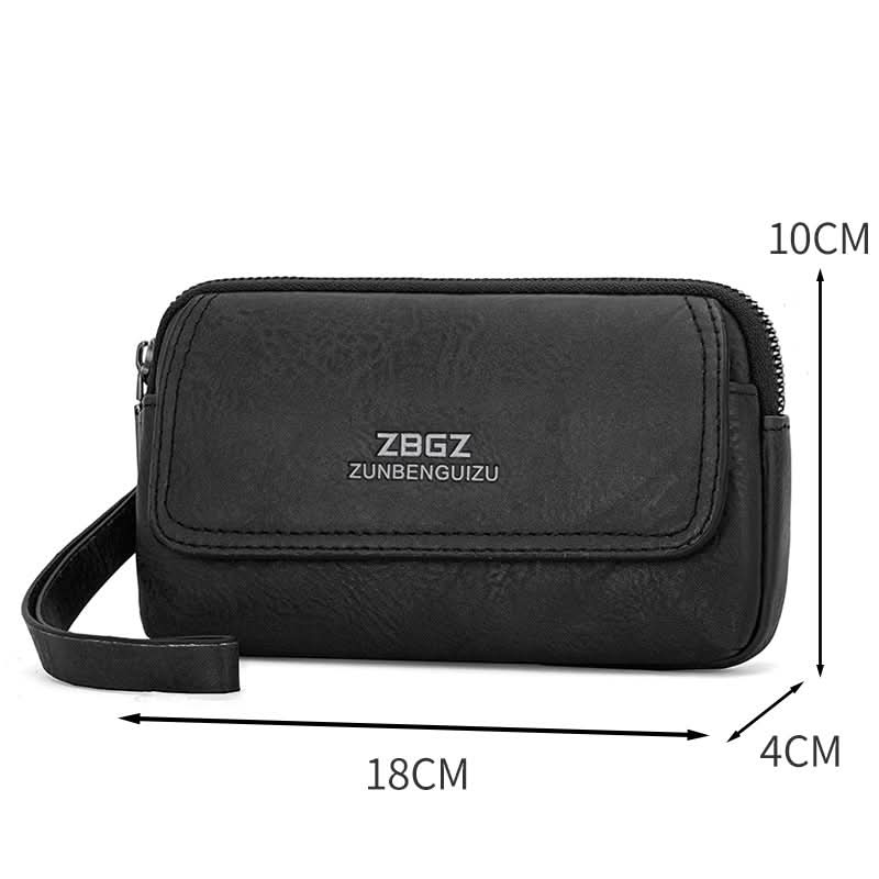 Men’s Leather Waist Phone Bag – Multi-Functional Coin Purse