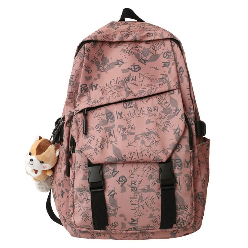 Unisex Large Capacity Backpack with Squirrel Keychain – Oxford Cloth
