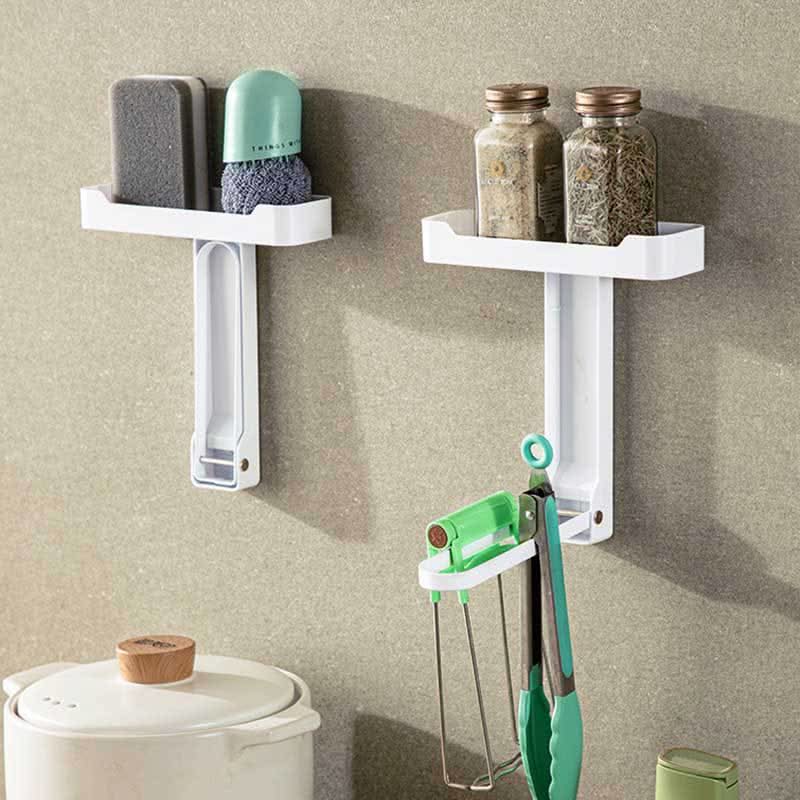 Wall-Mounted Foldable Dishcloth & Sponge Rack – Punch-Free