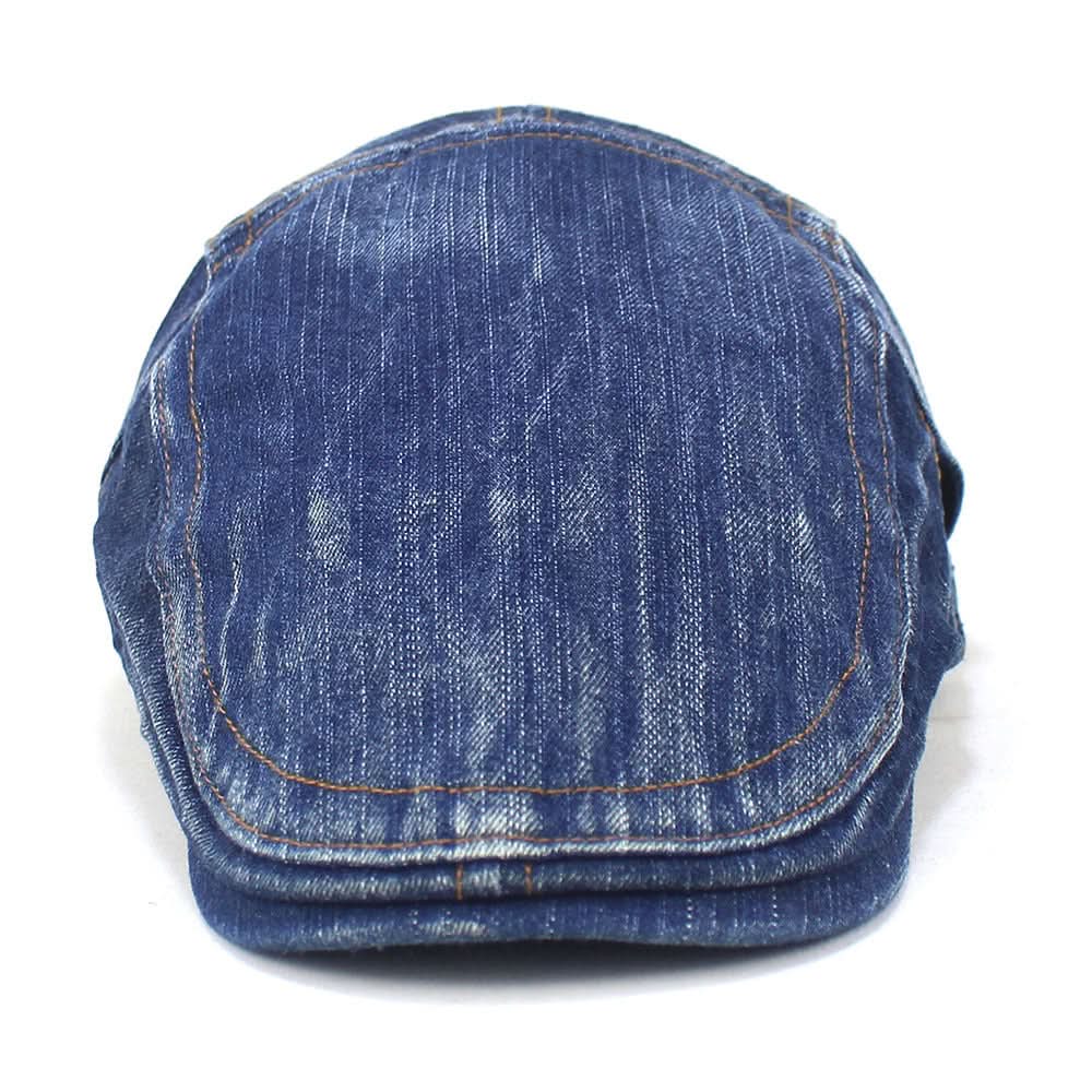 Washed Denim Beret Hat – Unisex Cotton Curved Brim Cap
