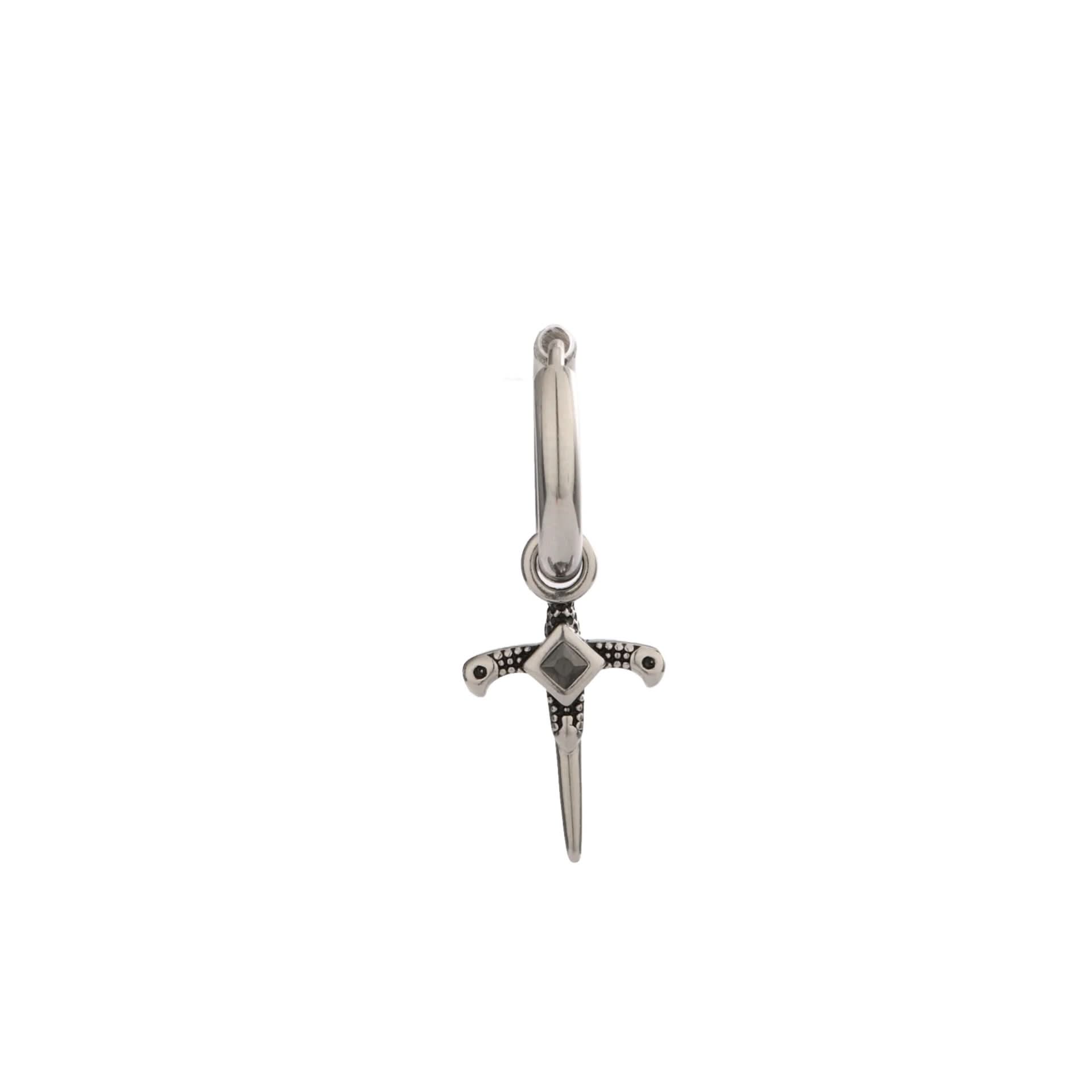 Black Zircon Cross Punk Style Earrings – Unisex Jewelry