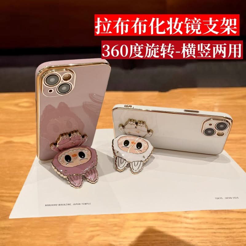 Cartoon Rotating Phone Stand – Foldable, Universal Adhesive Grip & Kickstand